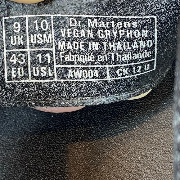 Dr Martens Vegan Gryphon Slingback Sandals Black Men's Size 10 / Womens 11 - Picture 7 of 7